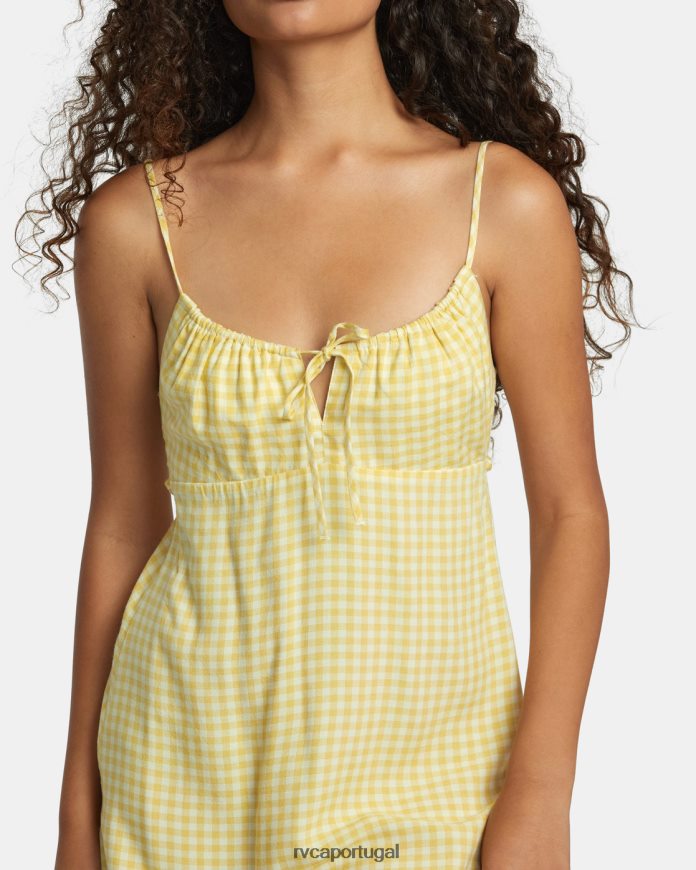 roupas RVCA mulheres minivestido encosta dourado N00F2H1191