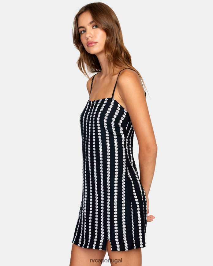 roupas RVCA mulheres minivestido parisiense preto N00F2H1507