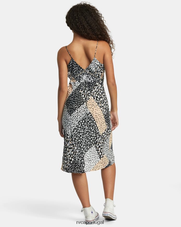 roupas RVCA mulheres oh senhor vestido midi preto N00F2H1206