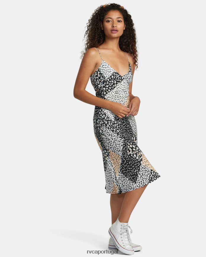 roupas RVCA mulheres oh senhor vestido midi preto N00F2H1206