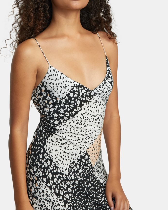 roupas RVCA mulheres oh senhor vestido midi preto N00F2H1206