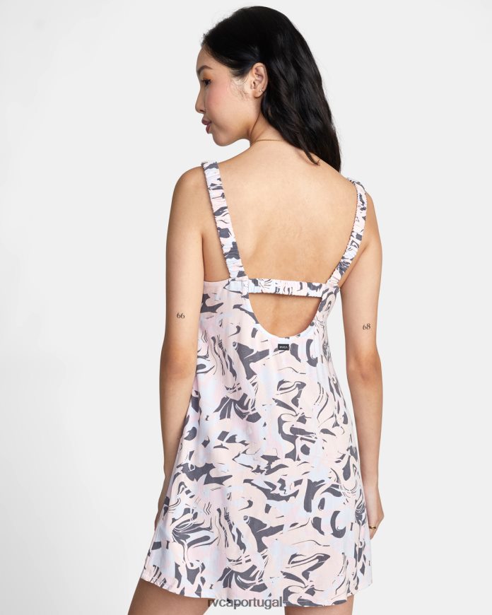 roupas RVCA mulheres salve-se minivestido cinza azul N00F2H1453