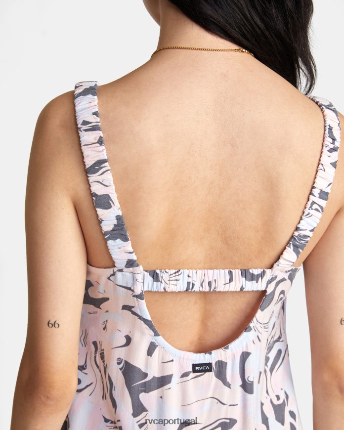 roupas RVCA mulheres salve-se minivestido cinza azul N00F2H1453