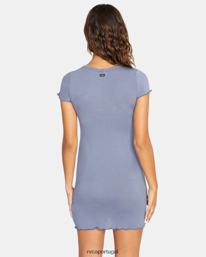 roupas RVCA mulheres vestido camiseta rover azul acinzentado N00F2H1538