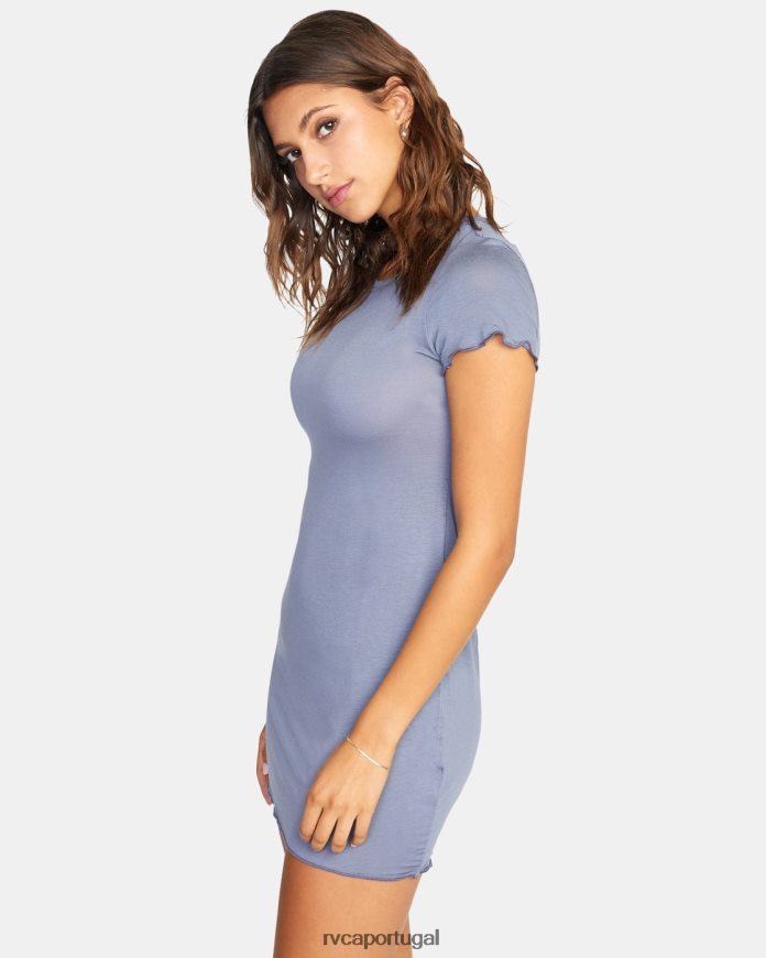roupas RVCA mulheres vestido camiseta rover azul acinzentado N00F2H1538
