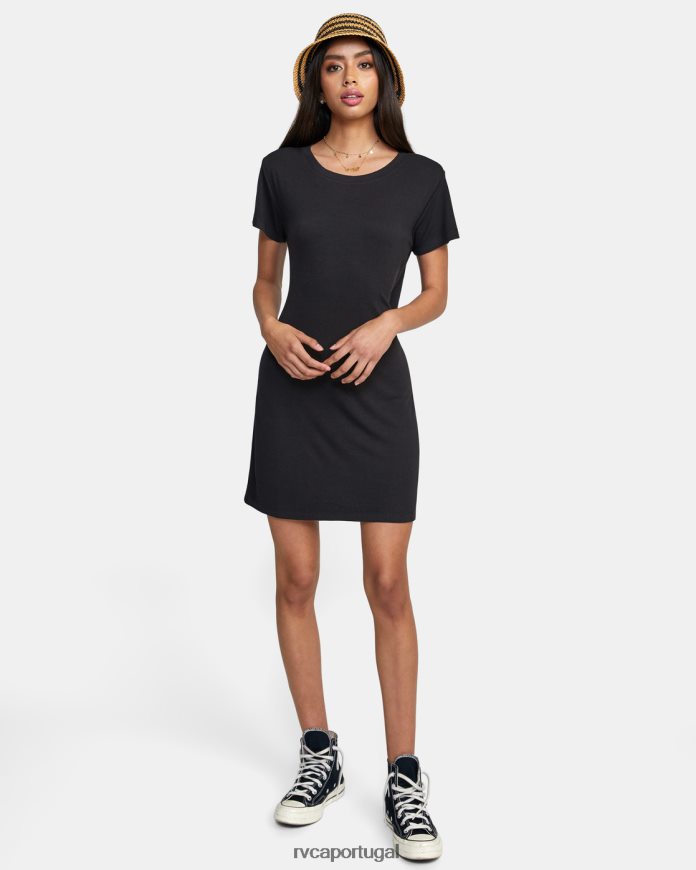 roupas RVCA mulheres vestido de camisa de paixão de verão preto N00F2H1295