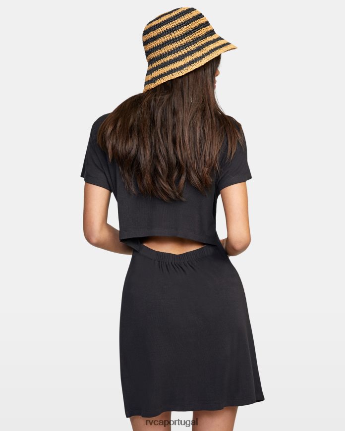 roupas RVCA mulheres vestido de camisa de paixão de verão preto N00F2H1295