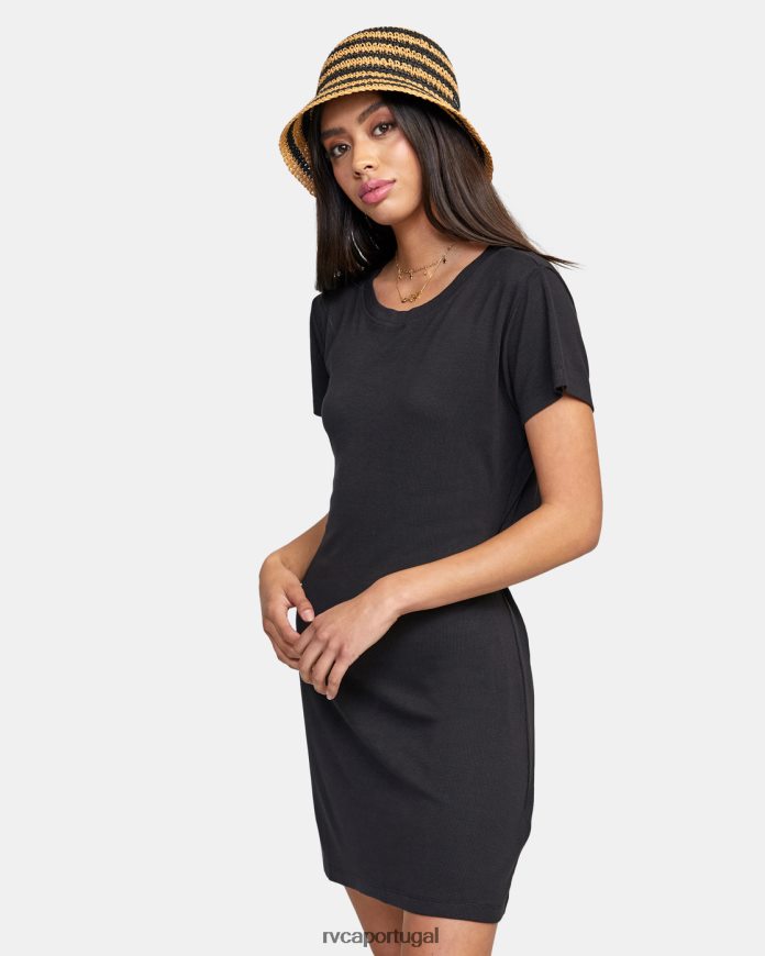roupas RVCA mulheres vestido de camisa de paixão de verão preto N00F2H1295