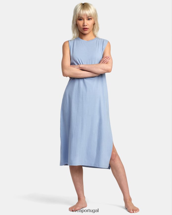 roupas RVCA mulheres vestido de cobertura flexin azul empoeirado N00F2H1258