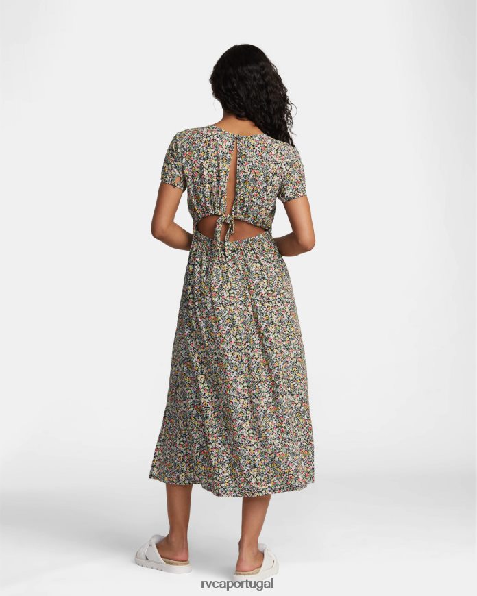 roupas RVCA mulheres vestido de paisagem de sonho flash verde N00F2H1365
