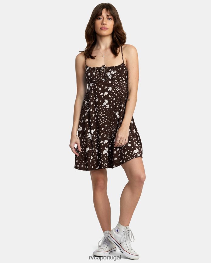 roupas RVCA mulheres vestido de sol de horas extras Java N00F2H1657