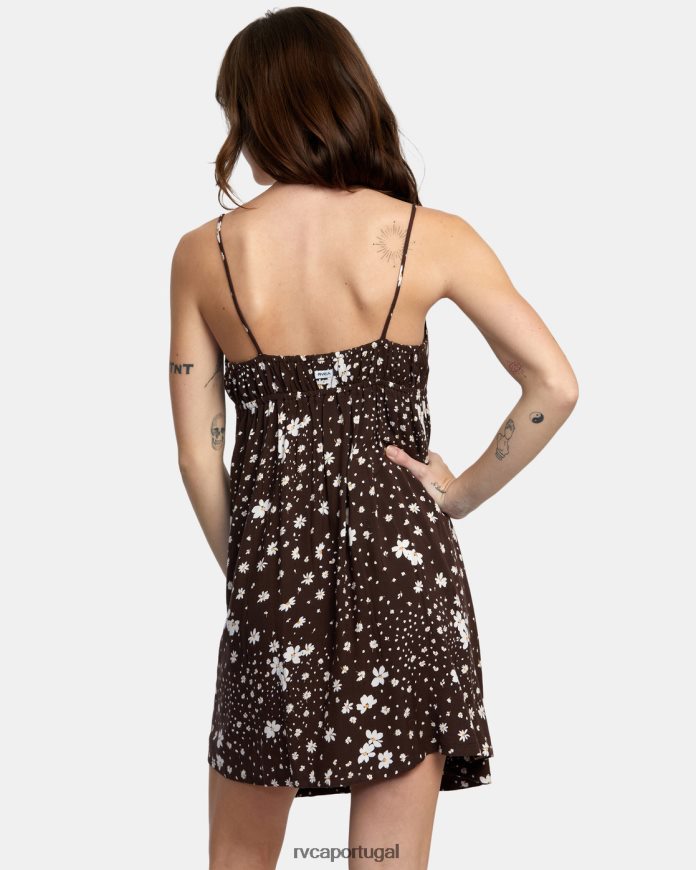 roupas RVCA mulheres vestido de sol de horas extras Java N00F2H1657