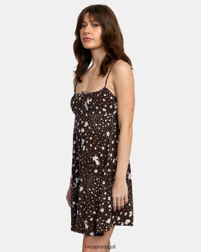 roupas RVCA mulheres vestido de sol de horas extras Java N00F2H1657