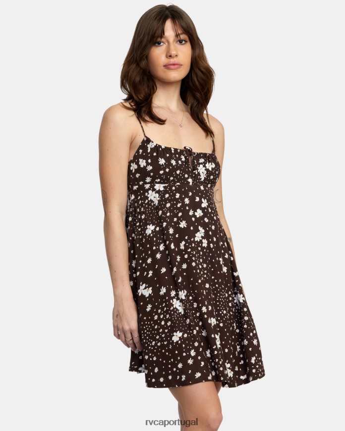 roupas RVCA mulheres vestido de sol de horas extras Java N00F2H1657