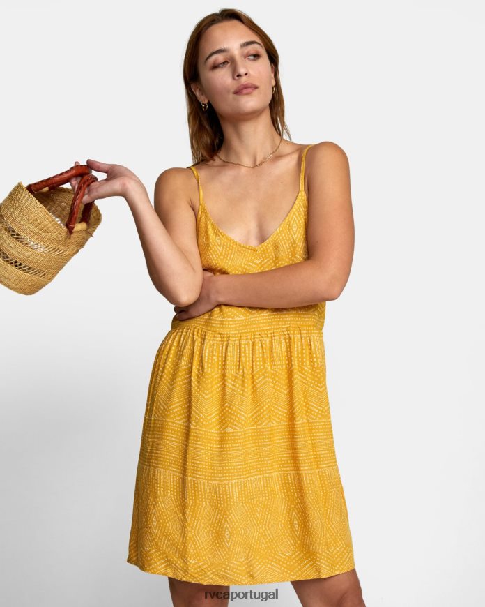 roupas RVCA mulheres vestido estampado nolan ouropel N00F2H1327