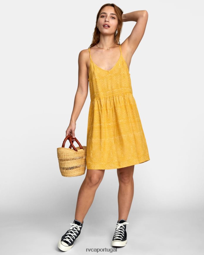 roupas RVCA mulheres vestido estampado nolan ouropel N00F2H1327