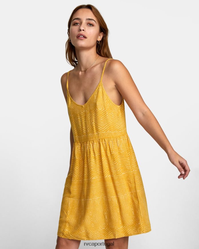 roupas RVCA mulheres vestido estampado nolan ouropel N00F2H1327