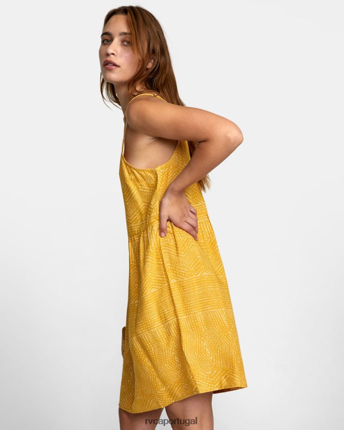 roupas RVCA mulheres vestido estampado nolan ouropel N00F2H1327