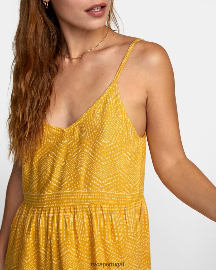 roupas RVCA mulheres vestido estampado nolan ouropel N00F2H1327