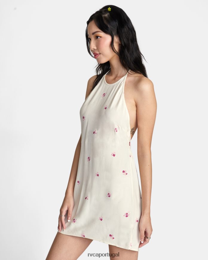 roupas RVCA mulheres vestido frente única creme N00F2H1450