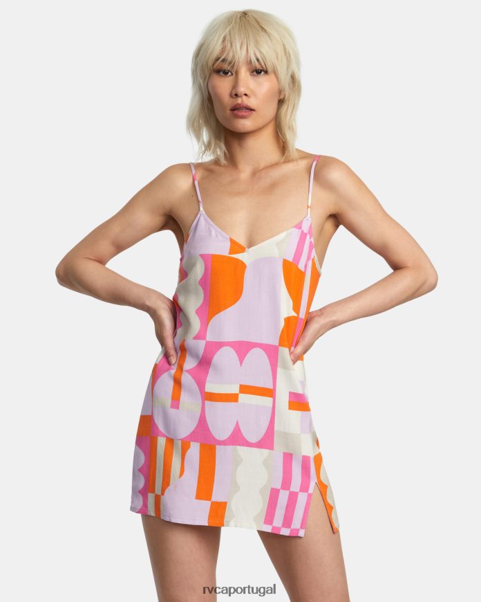 roupas RVCA mulheres vestido jess marrom lavanda N00F2H1007