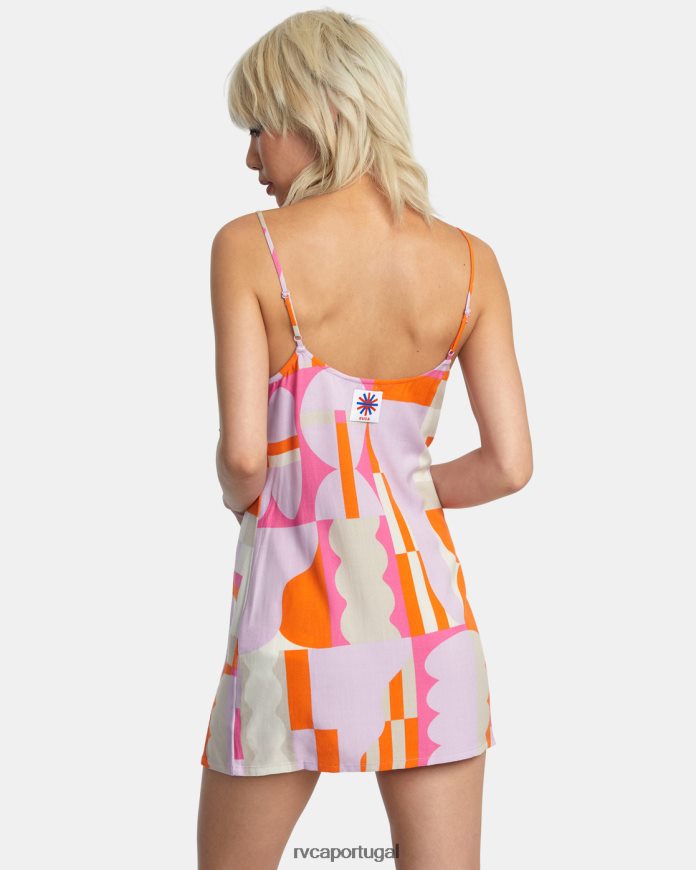 roupas RVCA mulheres vestido jess marrom lavanda N00F2H1007