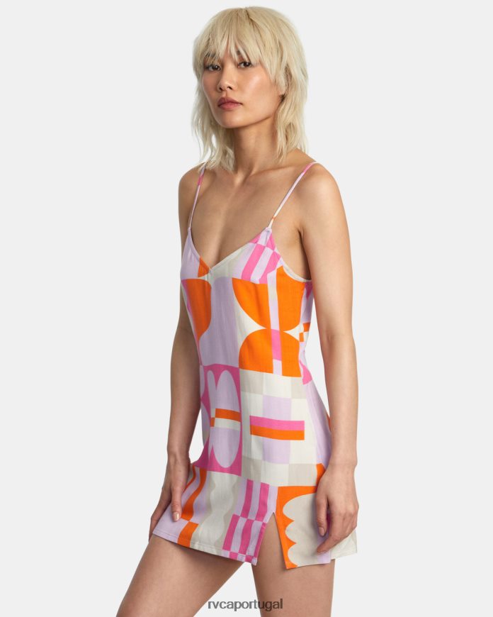 roupas RVCA mulheres vestido jess marrom lavanda N00F2H1007