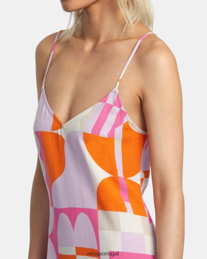 roupas RVCA mulheres vestido jess marrom lavanda N00F2H1007