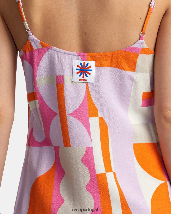 roupas RVCA mulheres vestido jess marrom lavanda N00F2H1007