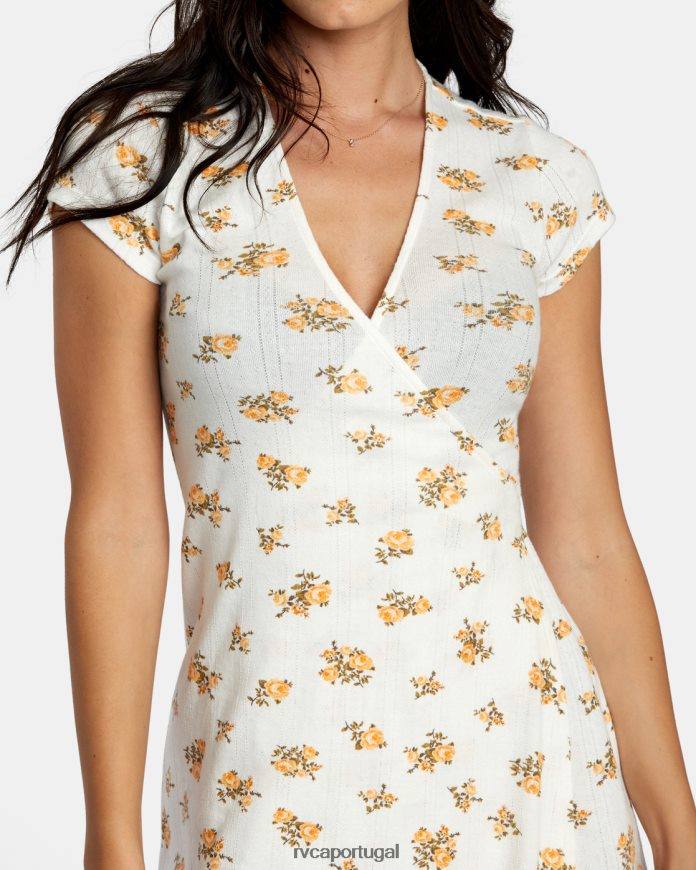 roupas RVCA mulheres vestido maddy pointelle sussurrar branco N00F2H1215