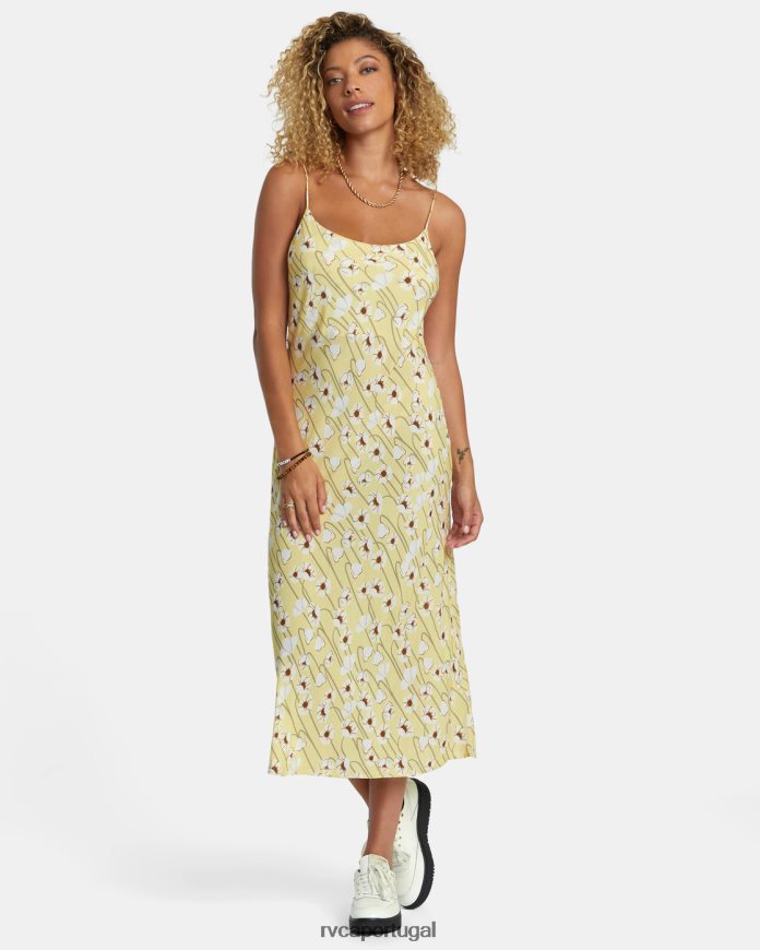 roupas RVCA mulheres vestido midi de solteira dourado N00F2H1233