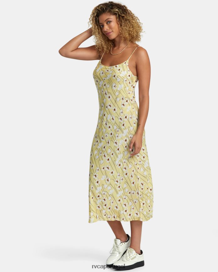 roupas RVCA mulheres vestido midi de solteira dourado N00F2H1233