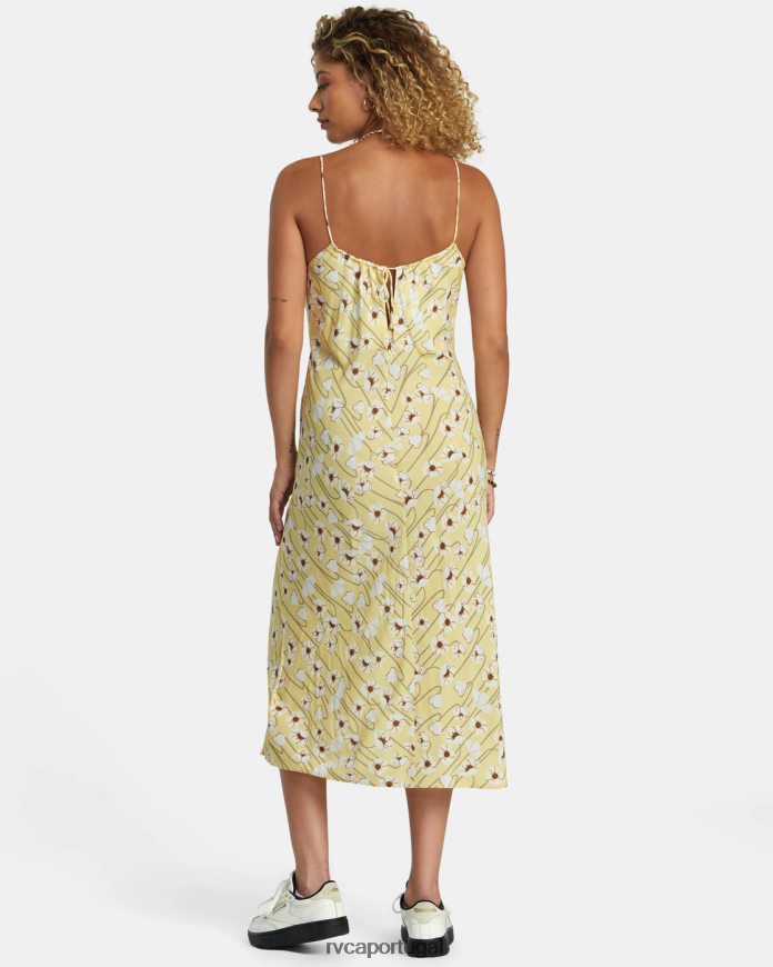 roupas RVCA mulheres vestido midi de solteira dourado N00F2H1233