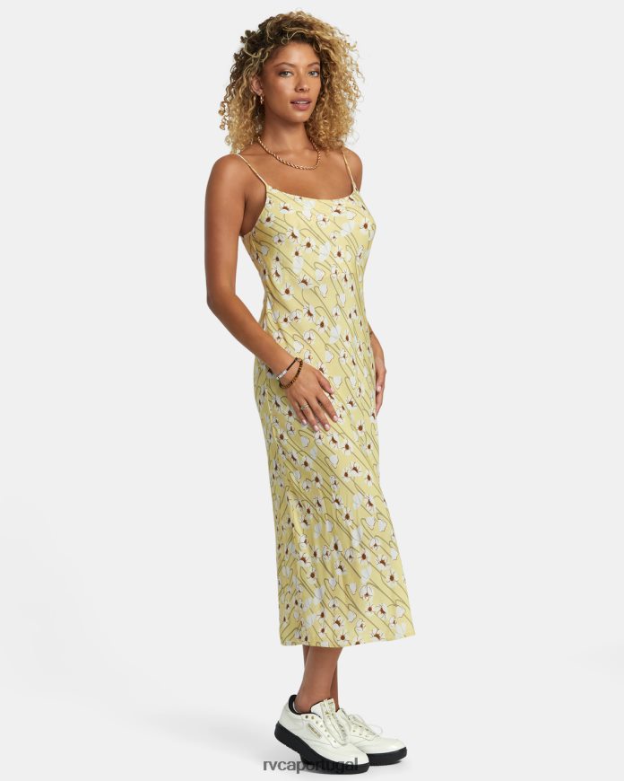 roupas RVCA mulheres vestido midi de solteira dourado N00F2H1233