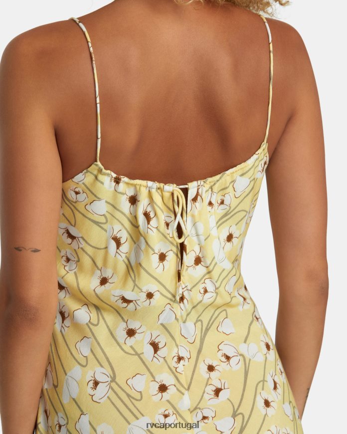 roupas RVCA mulheres vestido midi de solteira dourado N00F2H1233