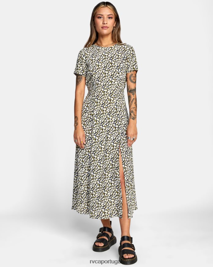 roupas RVCA mulheres vestido midi dreamscape preto N00F2H1679