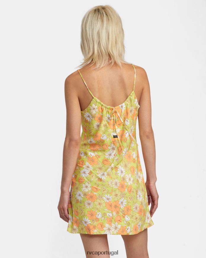roupas RVCA mulheres vestido midi macarthur Limonada de lima N00F2H1438