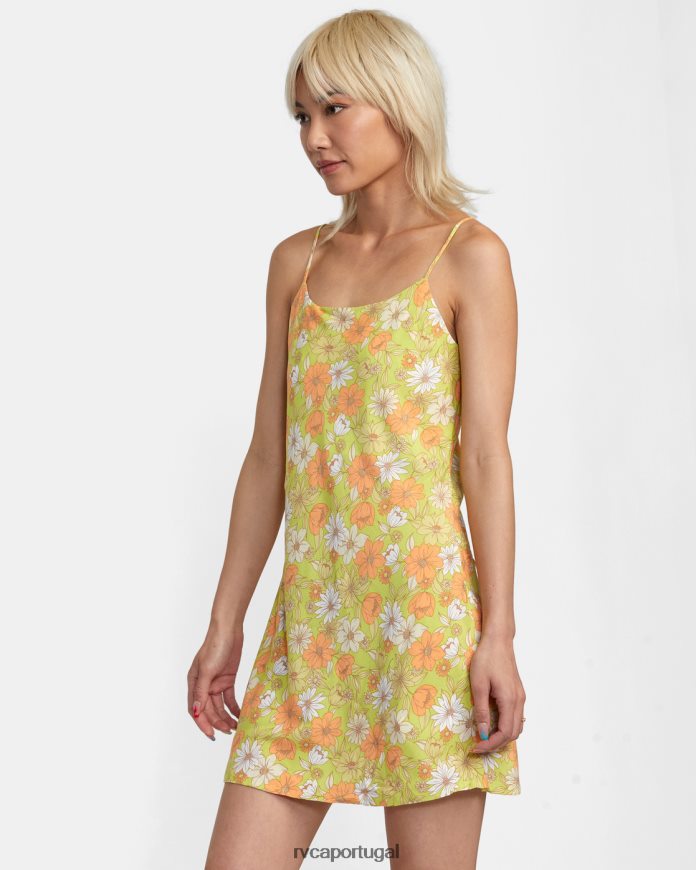 roupas RVCA mulheres vestido midi macarthur Limonada de lima N00F2H1438