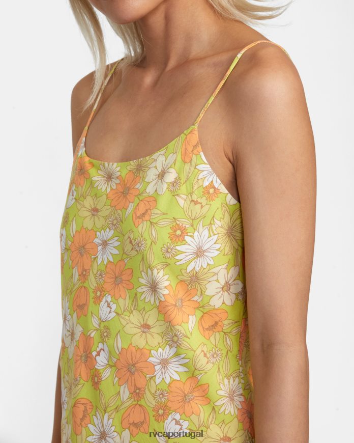 roupas RVCA mulheres vestido midi macarthur Limonada de lima N00F2H1438