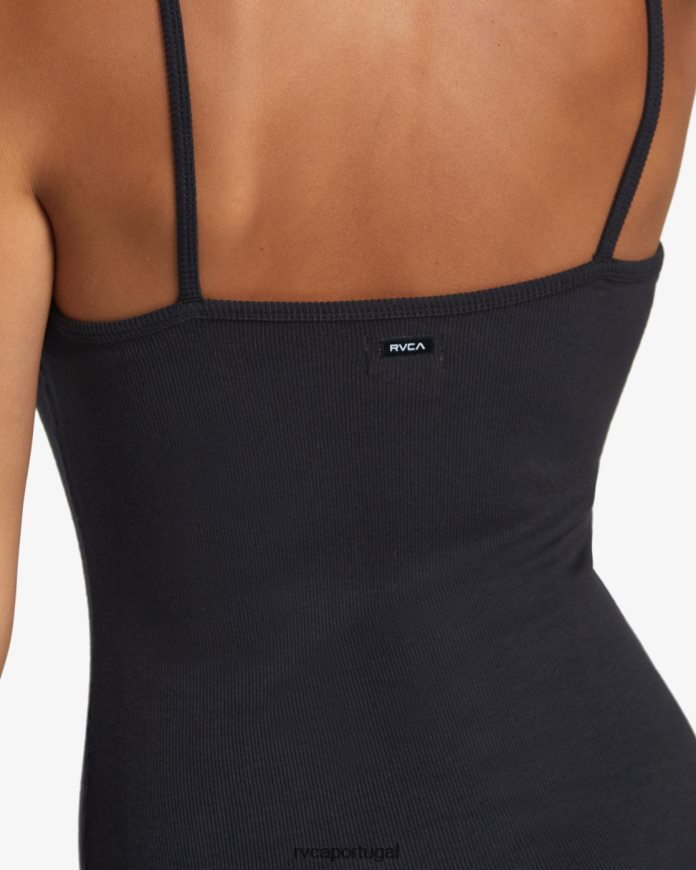 roupas RVCA mulheres vestido midi midi preto N00F2H1226
