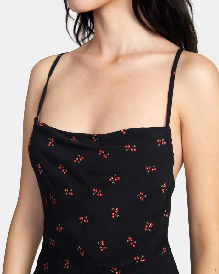 roupas RVCA mulheres vestido midi phoebe preto N00F2H1533