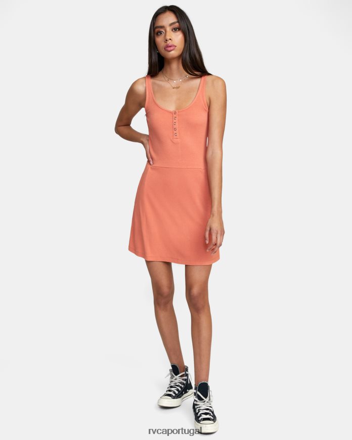 roupas RVCA mulheres vestido midi repetido damasco N00F2H1566