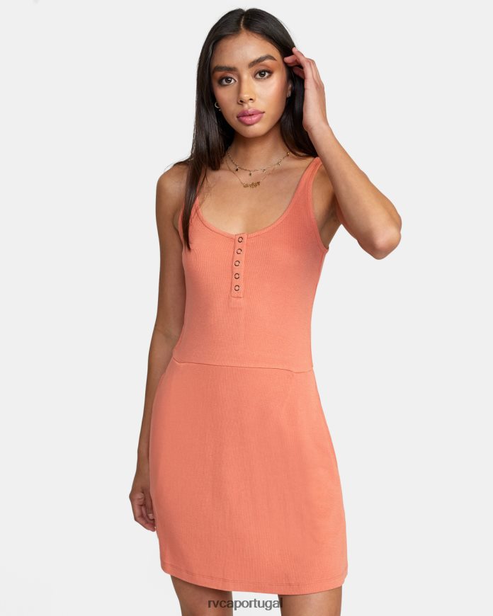 roupas RVCA mulheres vestido midi repetido damasco N00F2H1566