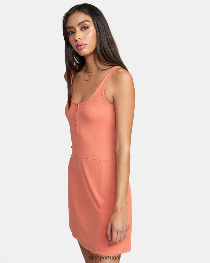 roupas RVCA mulheres vestido midi repetido damasco N00F2H1566