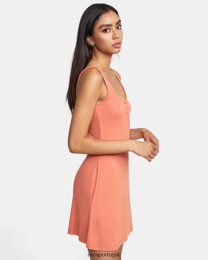 roupas RVCA mulheres vestido midi repetido damasco N00F2H1566