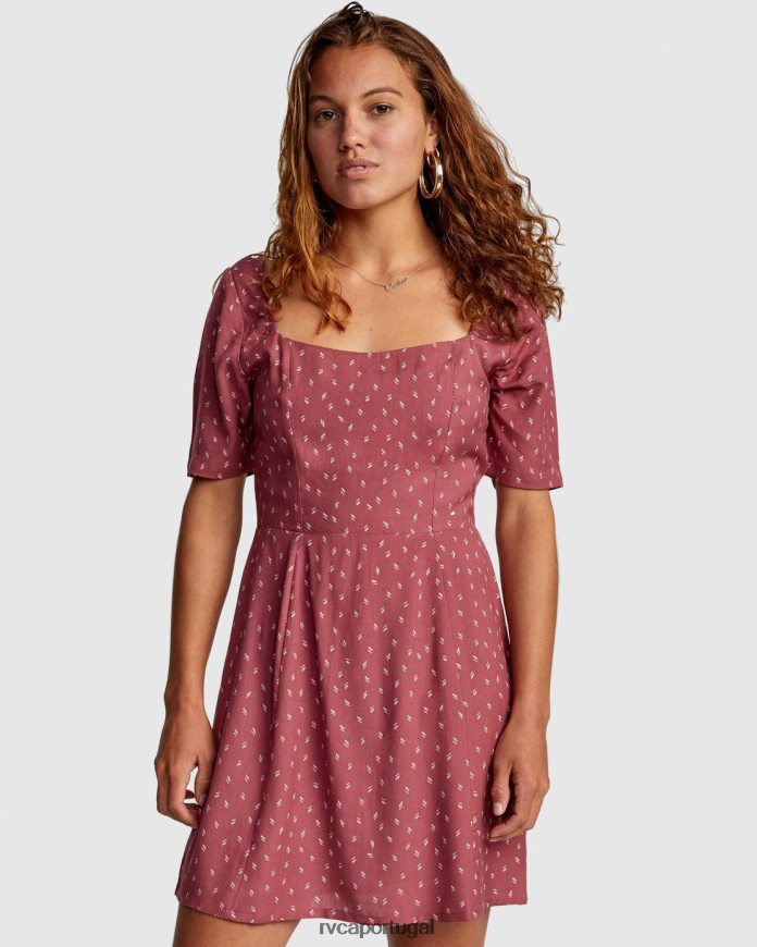 roupas RVCA mulheres vestido pêssego baga de ameixa N00F2H1731