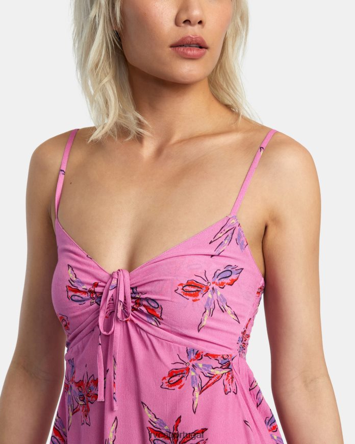 roupas RVCA mulheres vestido sem mangas hau tree ciclâmen N00F2H1380