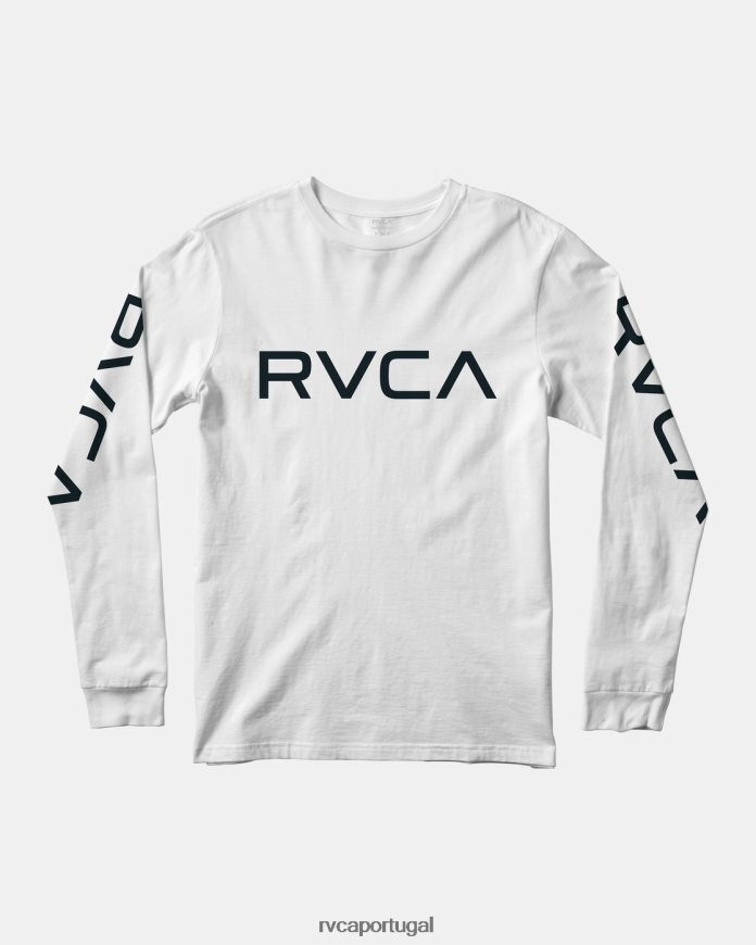 roupas RVCA Rapazes camiseta grande manga longa Branco preto N00F2H872