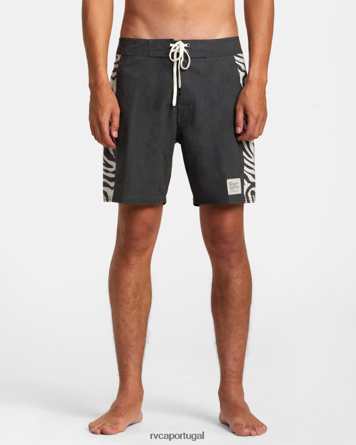 partes inferiores RVCA unissex bermuda bali 17 preto N00F2H41