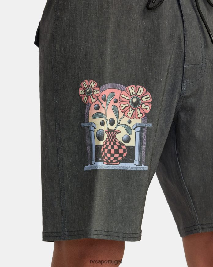 partes inferiores RVCA unissex bermuda martin ander 18 preto N00F2H231